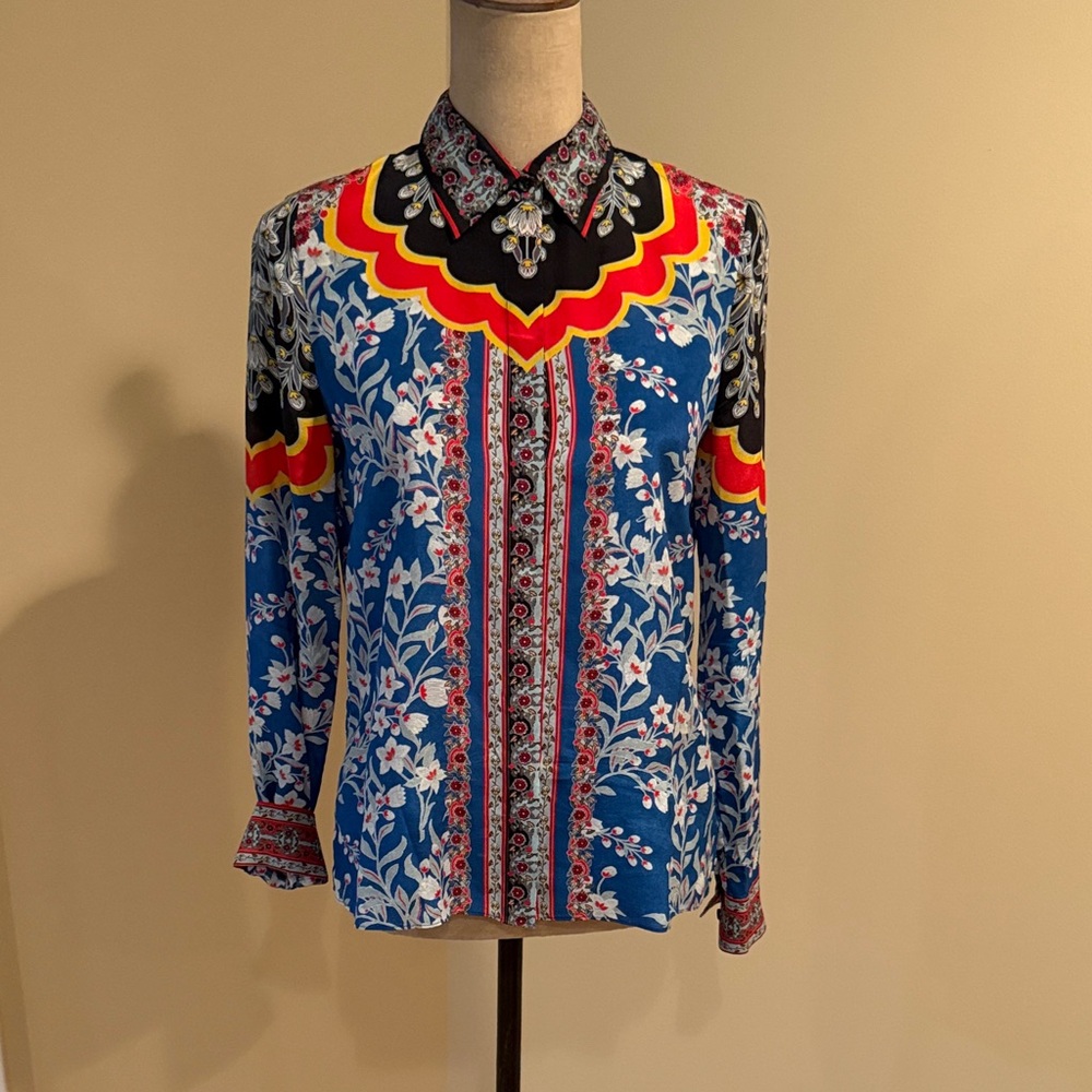 Alice + Olivia Willa Floral Print Blouse